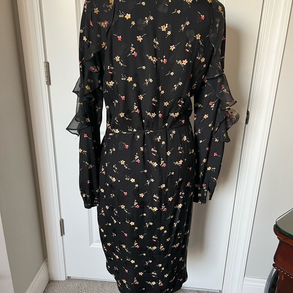 Lauren Ralph Lauren Tahiya Floral Print Dress Ruffle Long Sleeve Viscose Sz 6 . - Picture 8 of 14